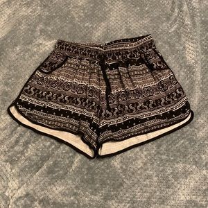 Black and purple shorts